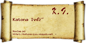 Katona Ivó névjegykártya