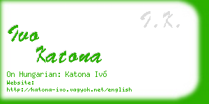 ivo katona business card