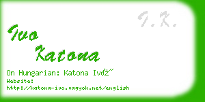 ivo katona business card